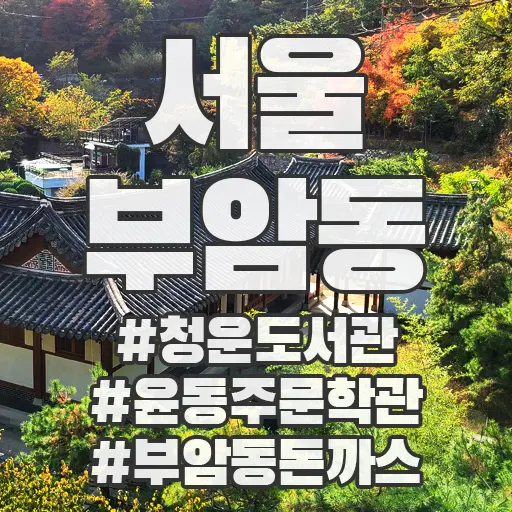 서울 종로구 부암동 가을 나들이 청운도서관, 윤동주문학관, 부암동돈가스
