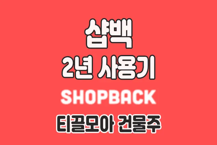 샵백(shopback) 2년 리얼 후기 티끌모아 건물주