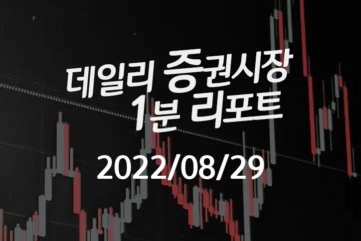 데일리 증권시장 리포트 1분만에 끝내는 주식 이슈 (2022/08/29)