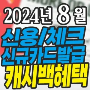 2024년 8월 신용카드 체크카드 신규발급 혜택