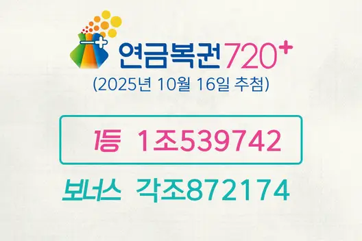 동행복권 연금복권720+ 285회(2025년 10월 16일 추첨)