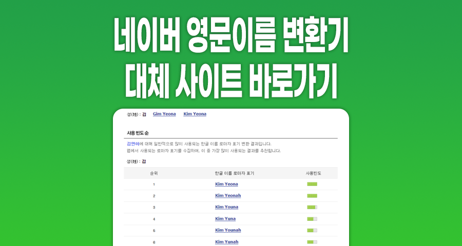 네이버영문이름변환기 서비스 종료? 당황하지 마세요! 가장 완벽한 대체 사이트 안내
