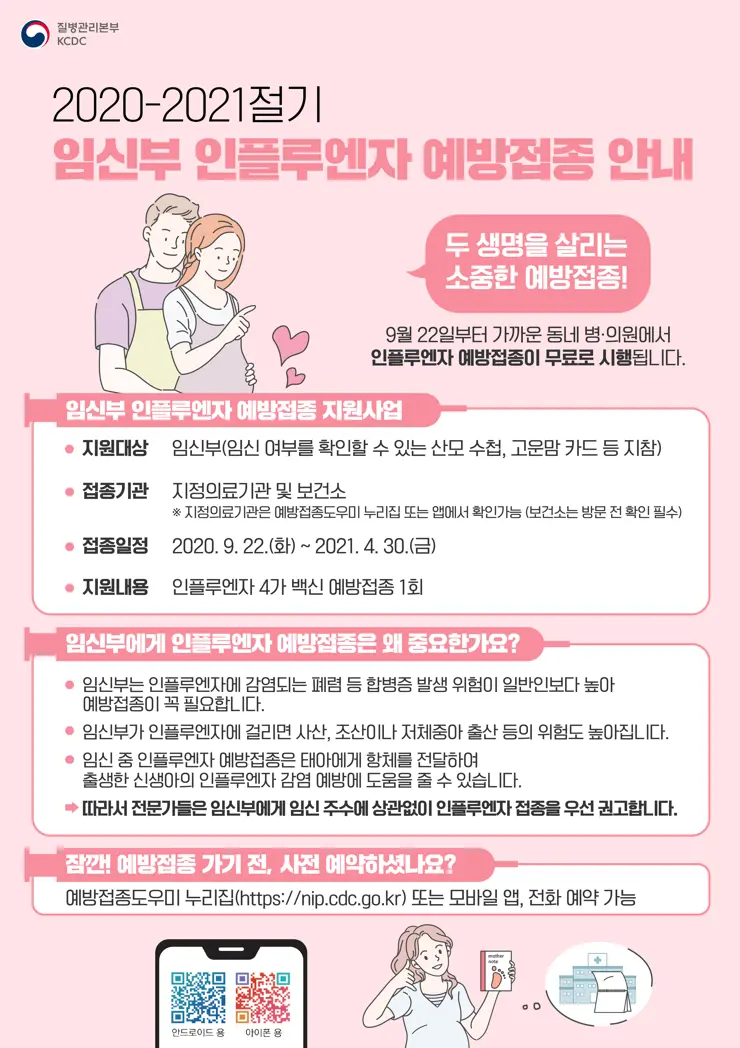 2020~2021 독감 (인플루엔자) 예방접종 알아보기 (어린이, 청소년, 어르신, 임신부 독감 무료 예방접종)