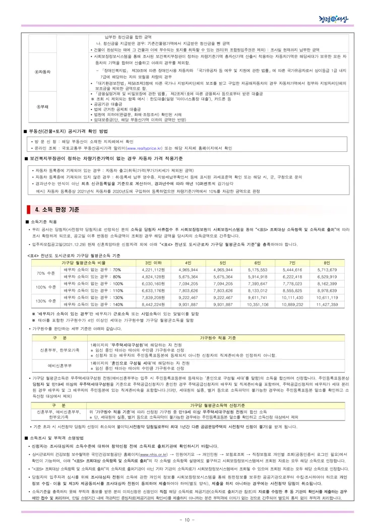 2021년 사전청약 4차지구 신혼희망타운(공공분양) 입주자모집공고