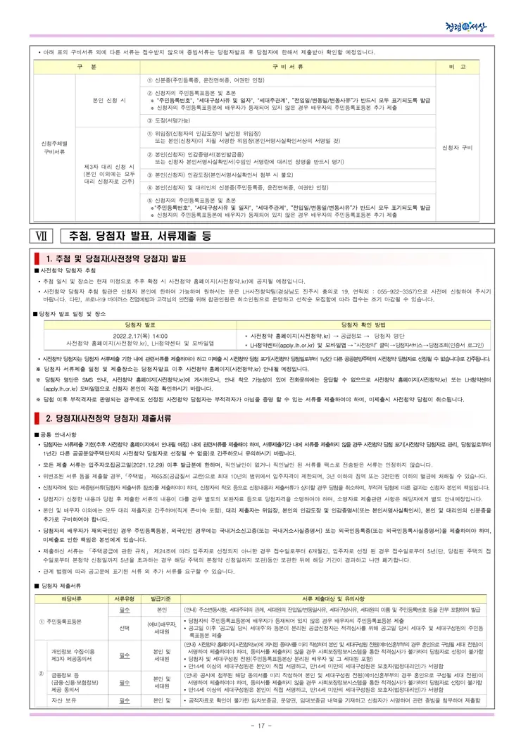 2021년 사전청약 4차지구 신혼희망타운(공공분양) 입주자모집공고