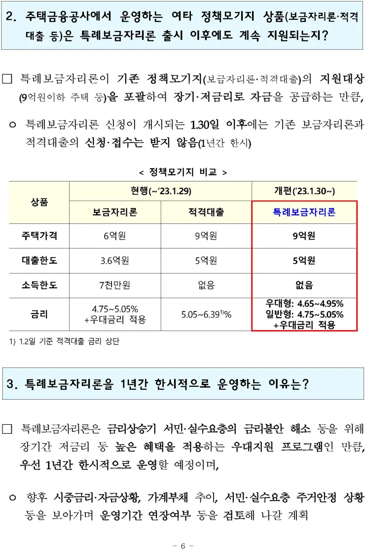 특례보금자리론 상세 정리 4%대 고정금리 모기지론 보도자료 전문 포함